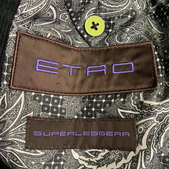 ETRO Size 38 Black Corduroy Cotton Blend Notch Lapel Sport Coat - Picture 7 of 11